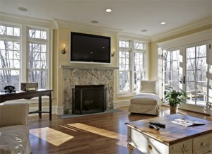 tv over fireplace